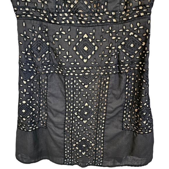 Anthropologie Kas Ny Black Iolet /Tan Shortsleeve Mock Turtleneck Dress - Picture 8 of 16